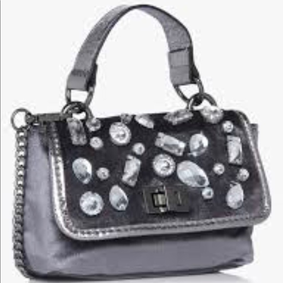 Steve Madden Grey Velvet Crossbody Bag - Picture 2 of 8